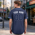 Custom Embroidered Blue Baseball Jersey, Personalized Baseball Sports Uniform For  Men Women Youth Boy