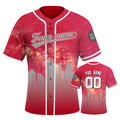 Custom Embroidered Cincinnati City Skyline Baseball Jersey, Hip-Hop Galaxy Design, Personalized Your Name & Number