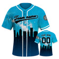 Custom Embroidered MIAMI City Skyline Baseball Jersey, Hip-Hop Galaxy Design, Personalized Your Name & Number