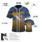 Custom Embroidered Milwaukee City Skyline Baseball Jersey, Hip-Hop Galaxy Design, Personalized Your Name & Number