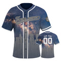 Custom Embroidered New York City Skyline Baseball Jersey, Hip-Hop Galaxy Design, Personalized Your Name & Number