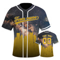 Custom Embroidered Pittsburgh City Skyline Baseball Jersey, Hip-Hop Galaxy Design, Personalized Your Name & Number