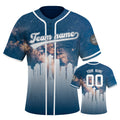 Custom Embroidered Seattle City Skyline Baseball Jersey, Hip-Hop Galaxy Design, Personalized Your Name & Number