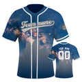 Custom Embroidered Tampa Bay City Skyline Baseball Jersey, Hip-Hop Galaxy Design, Personalized Your Name & Number