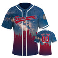 Custom Embroidered BOSTON City Skyline Baseball Jersey, Hip-Hop Galaxy Design, Personalized Your Name & Number
