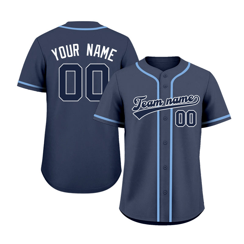Custom Embroidered Blue Baseball Jersey, Personalized Baseball Sports Uniform For  Men Women Youth Boy