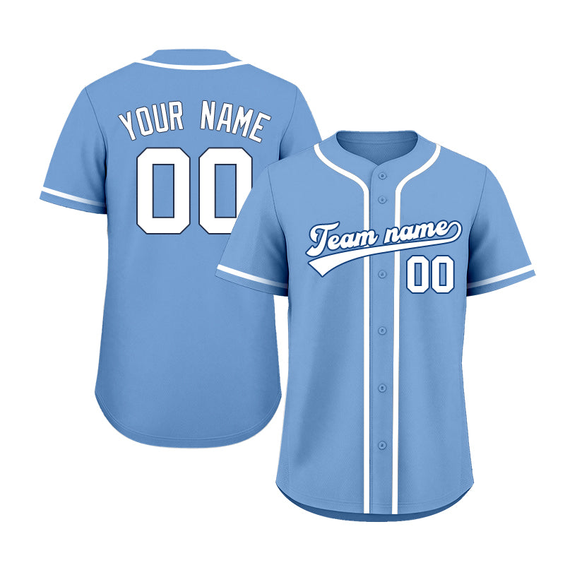 Custom Embroidered Blue White Baseball Jersey, Personalized Baseball Sports Uniform For  Men Women Youth Boy