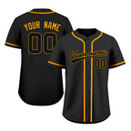 Custom Embroidered Black Gold Baseball Jersey, Personalized Baseball Sports Uniform For  Men Women Youth Boy